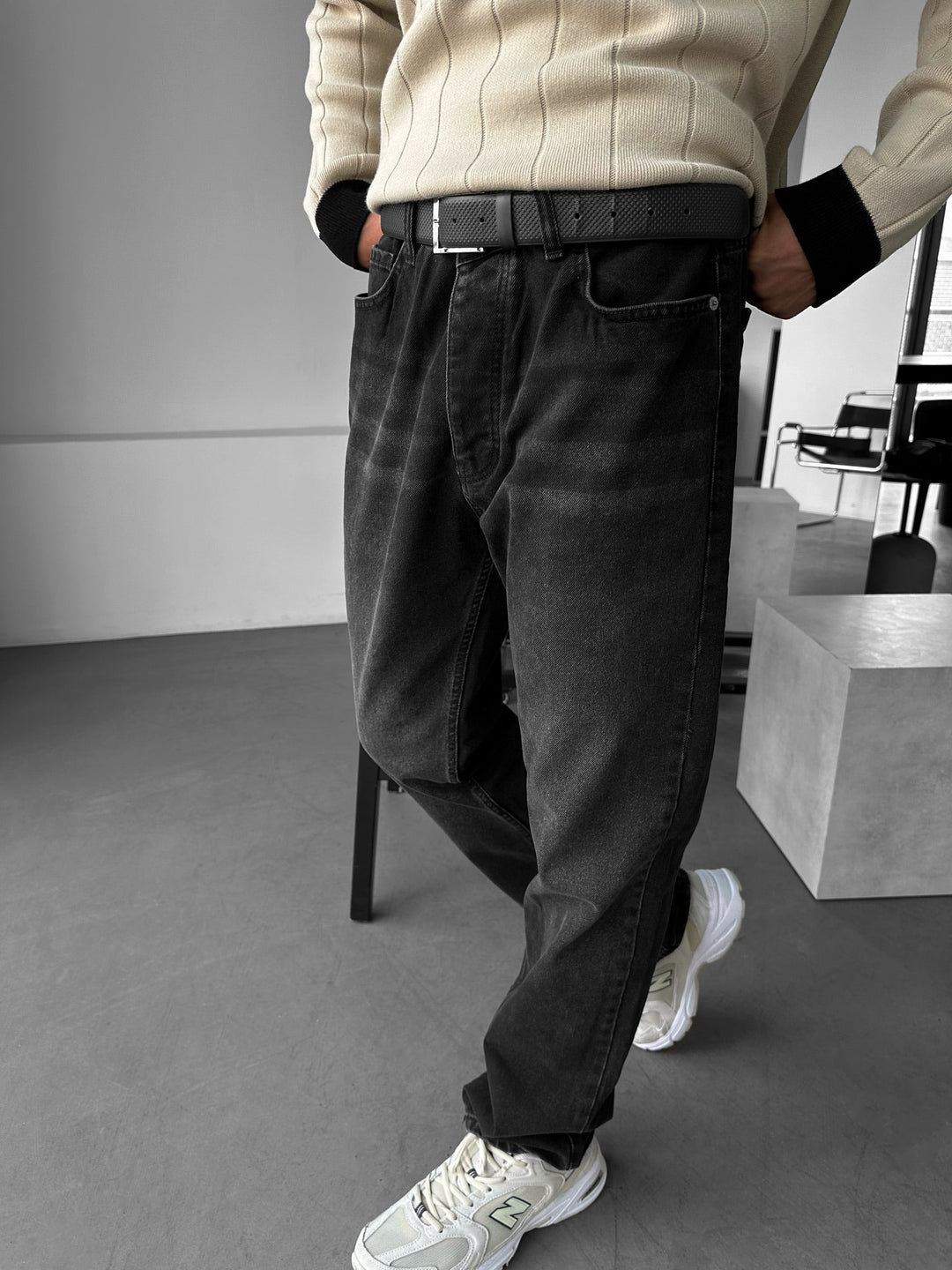 Spodnie Relax Baggy Fit - Czarny