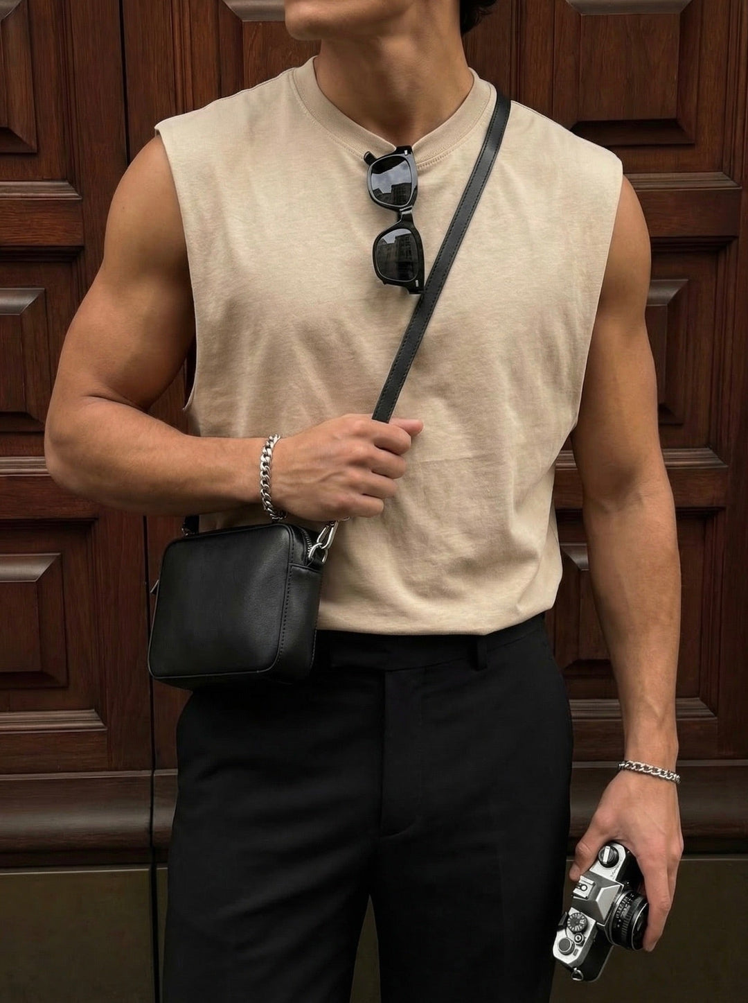 Oversize Basic Tanktop - Beżowy