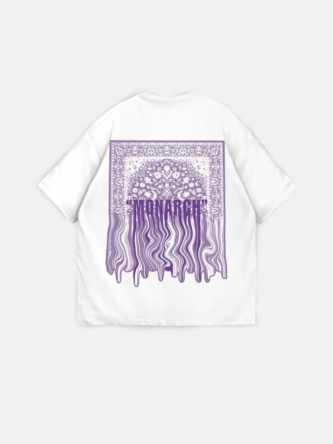 T-shirt Oversize Monarch - Ecru i Lila
