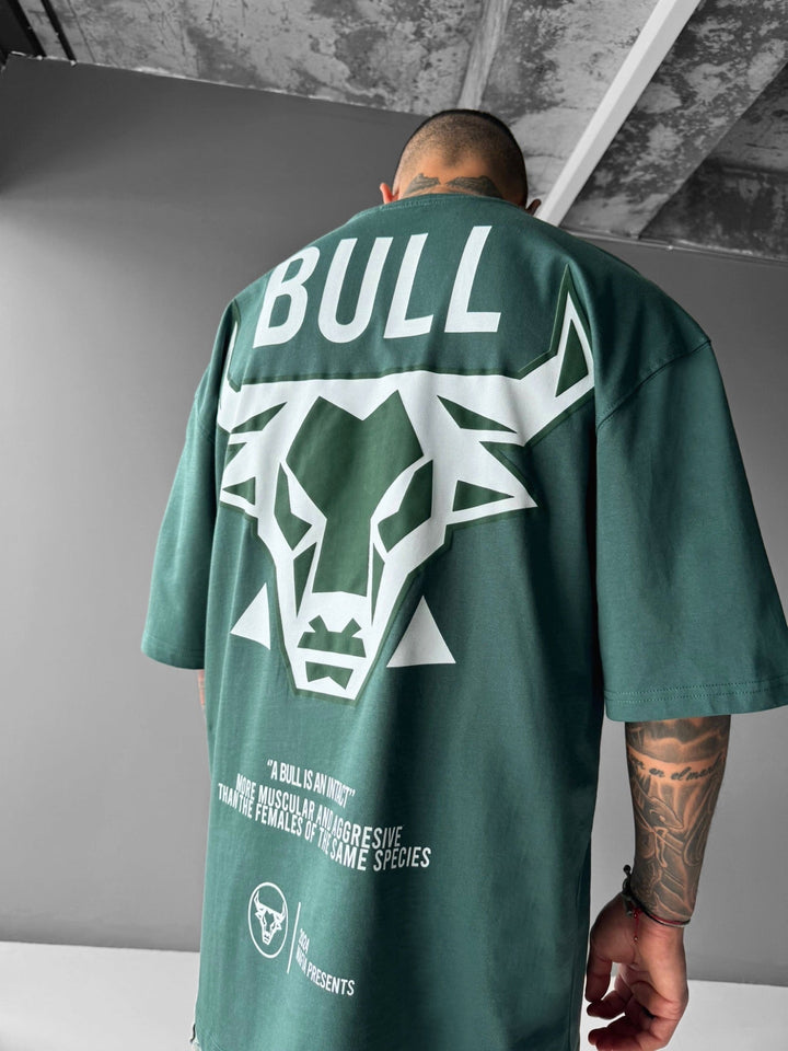 Oversize T-shirt z bykiem - Petrol