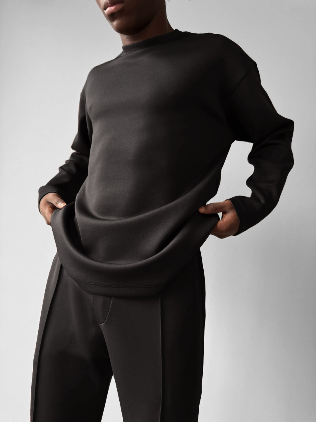 Oversize Diver Sweatshirt - Czarny