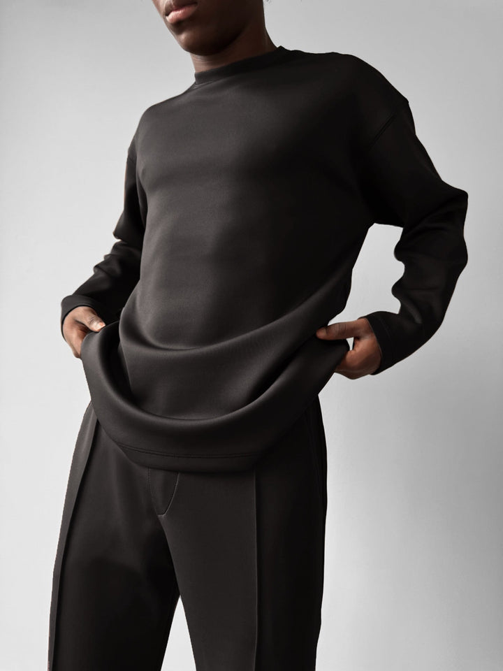 Oversize Diver Sweatshirt - Czarny