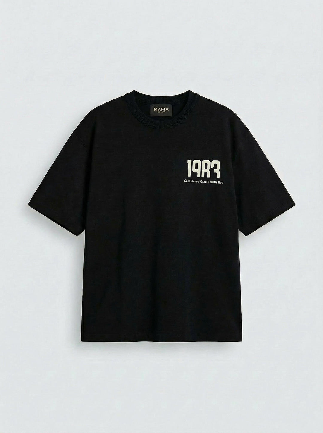 Oversize T-shirt 1983 - Czarny
