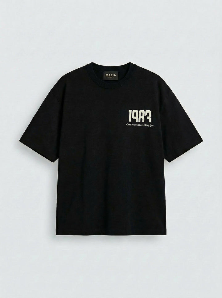 Oversize T-shirt 1983 - Czarny