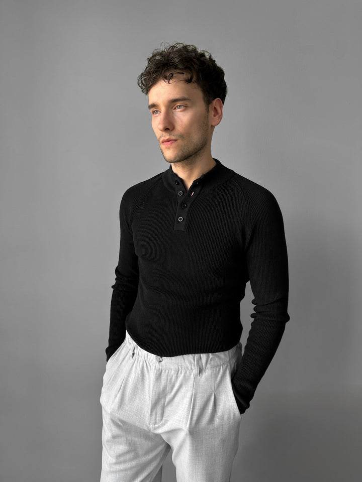 Sweter Slim Fit - Czarny