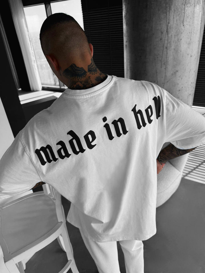 T-shirt Oversize Made in Hell - Ecru