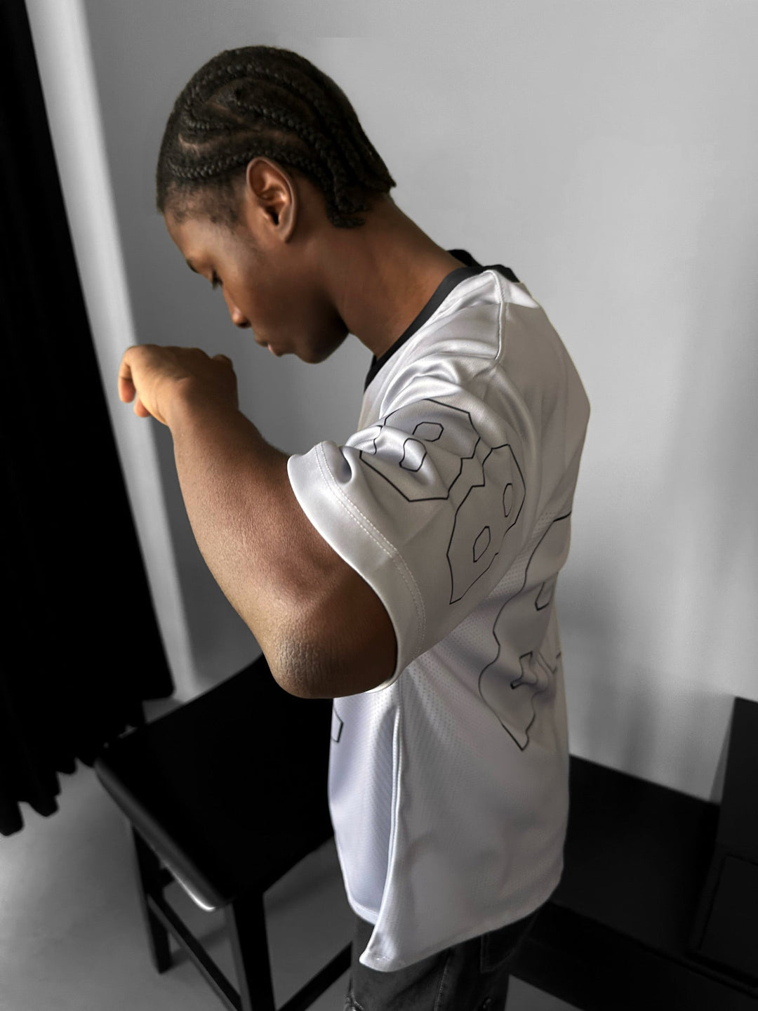 Oversize Varsity Mafia T-Shirt - Szary