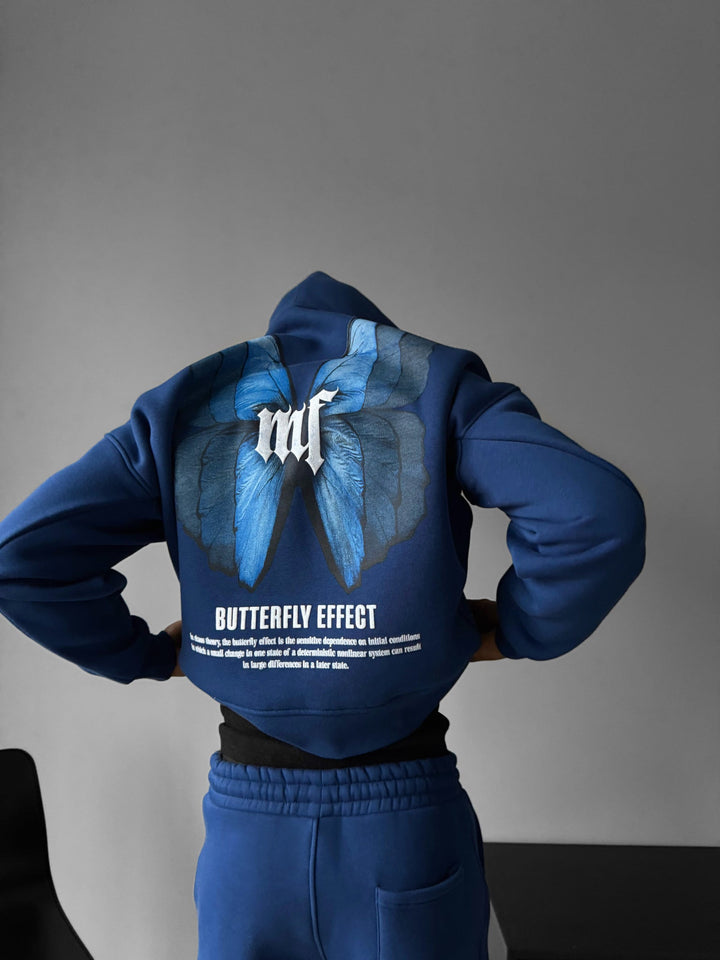 Hoodie Oversize Butterfly Effect - Navy Peony