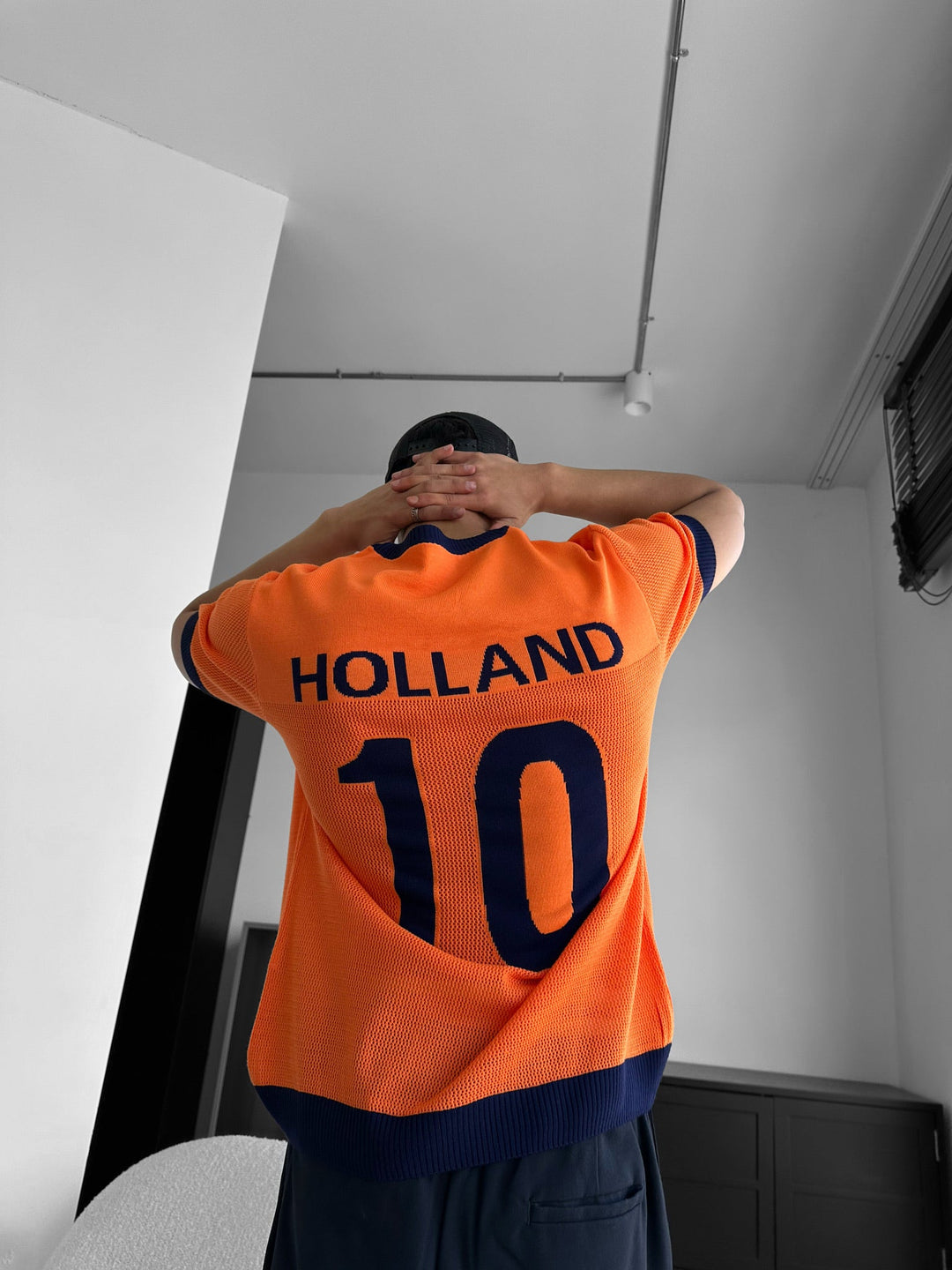 Oversize Holland Knit T-shirt - Pomarańczowy