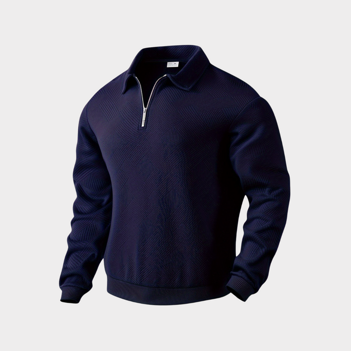 Fakturowany zamek 1/2 sweter
