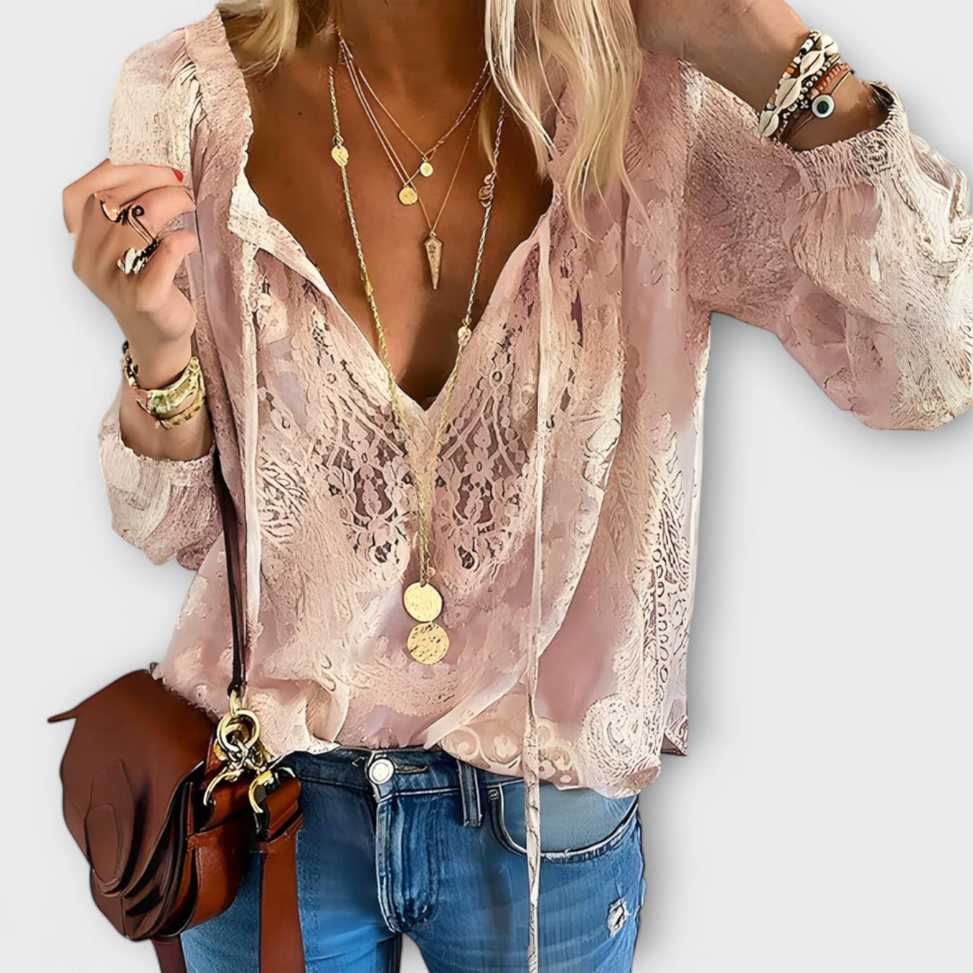 Romantic Tie-Neck bluzka