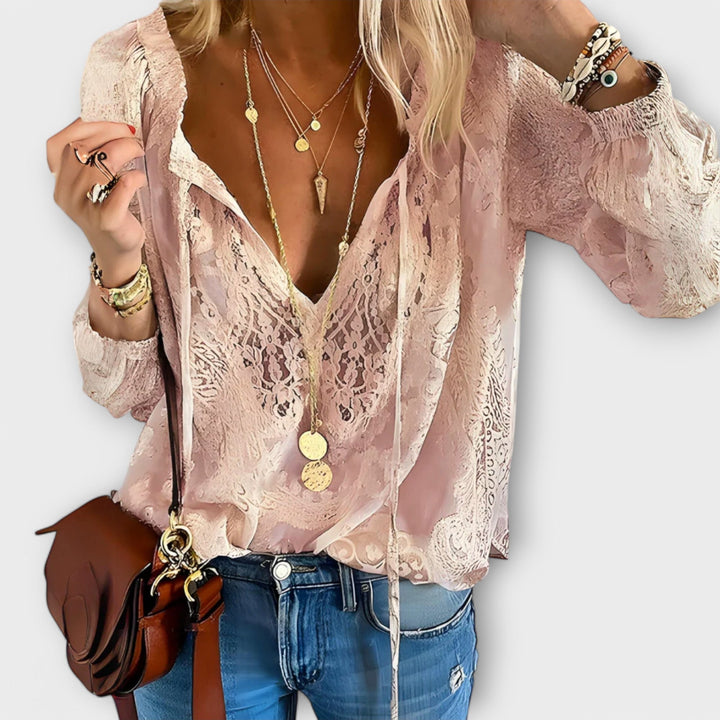 Romantic Tie-Neck bluzka
