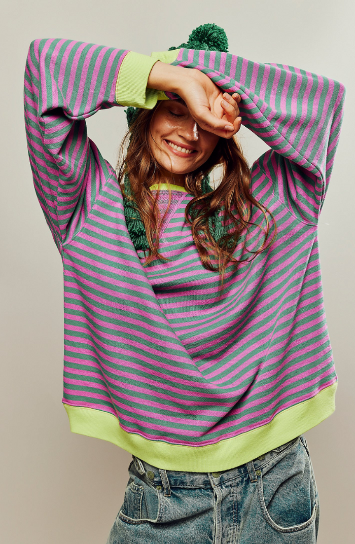 W paski Round-Neck sweter