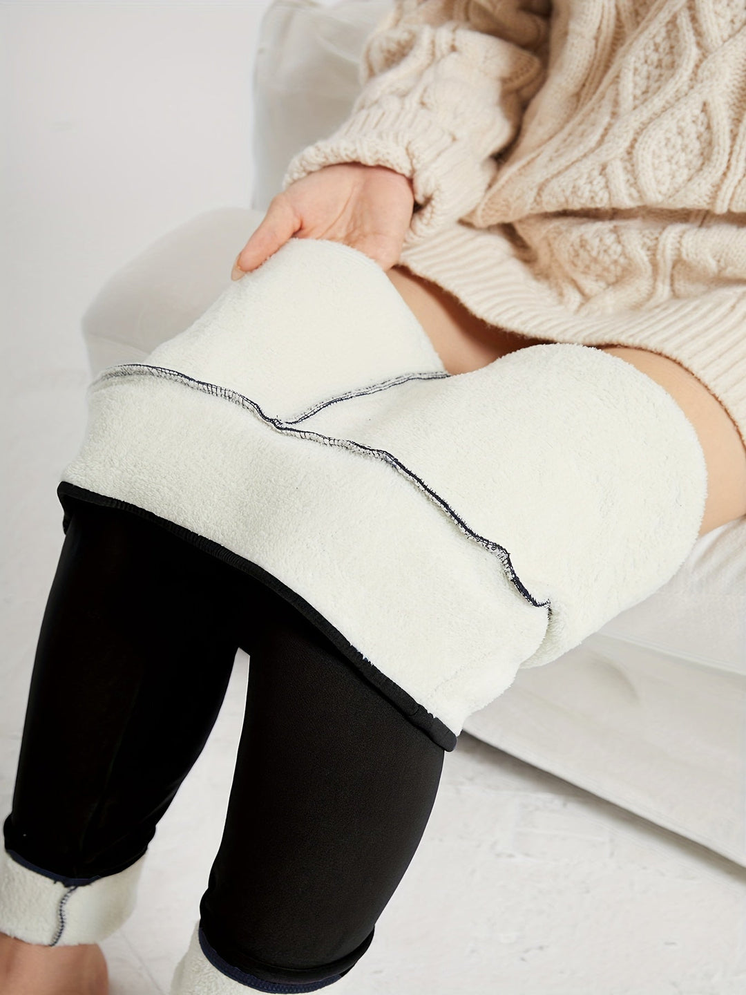 Wysoki-talia przytulny zimowy Leggings