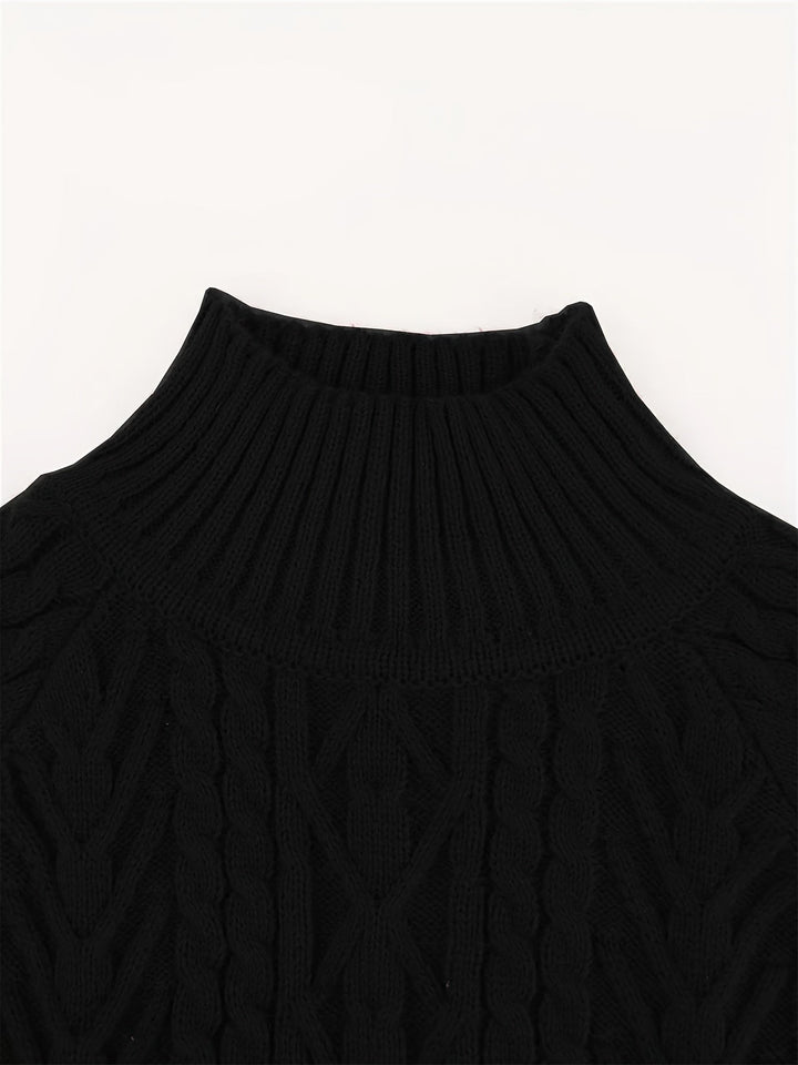Fakturowany Half-Collar sweter