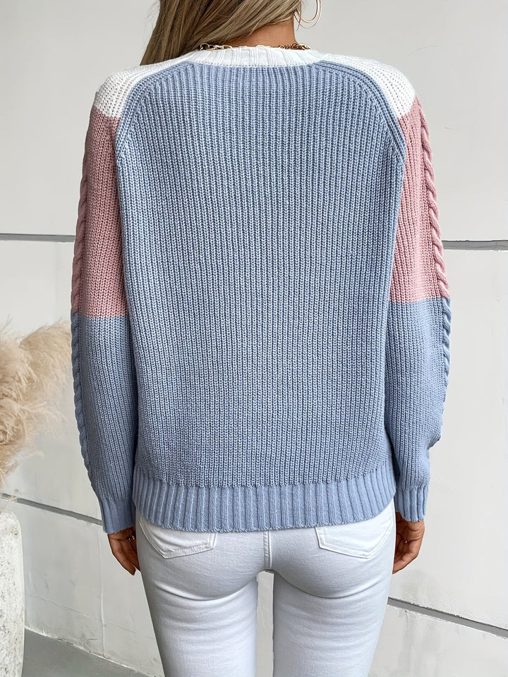 Colorblock dzianina sweter