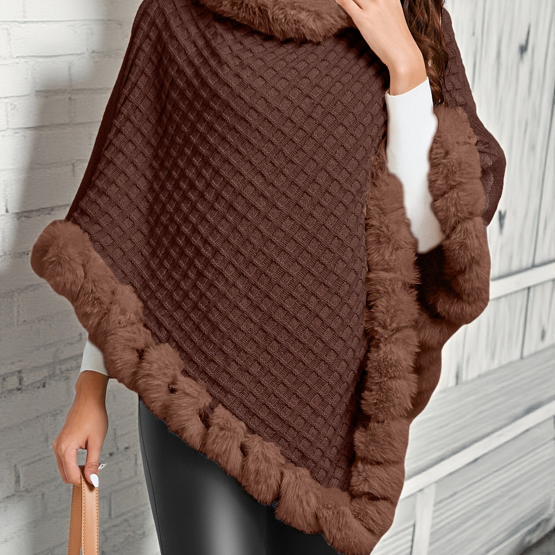 Przytulny Fur-Trim Poncho