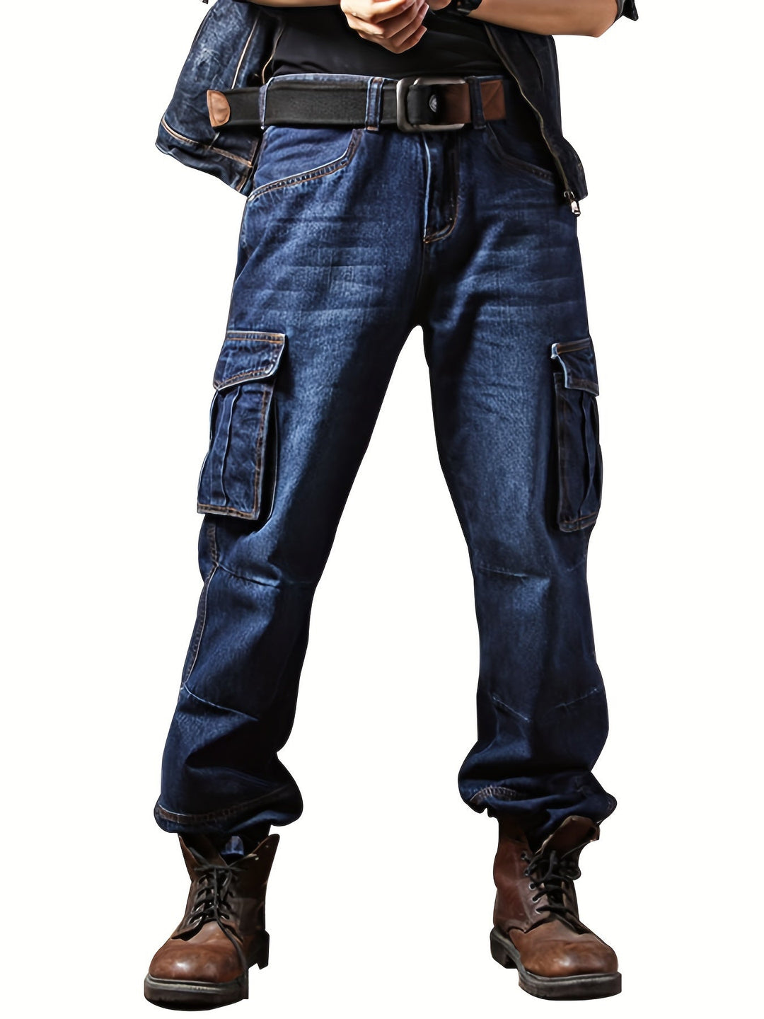 Solidny Multi-Pocket spodnie cargo