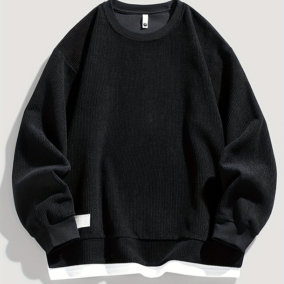 Layered okrągły dekolt bluza