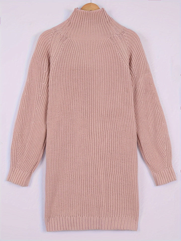 Swobodny Half-sweter z golfem sukienka