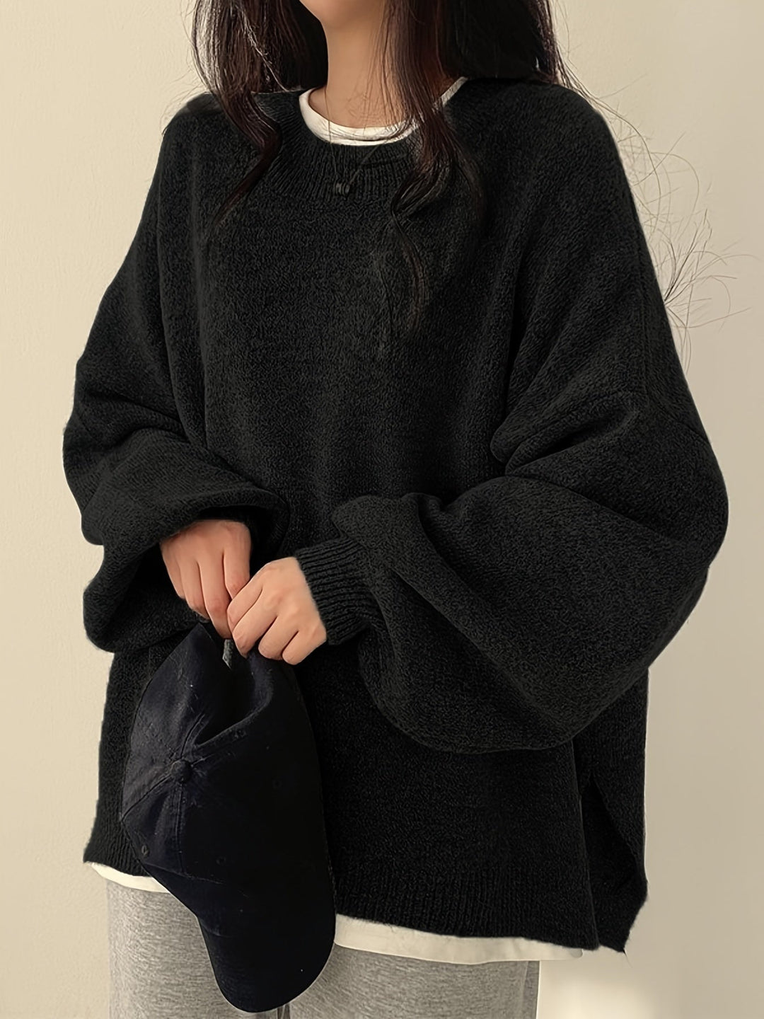 Swobodny Drop-Shoulder sweter