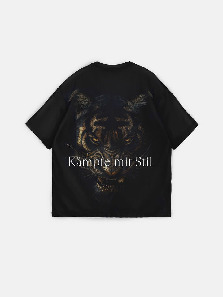 Oversize "Kämpfe mit Stil" T-shirt - Czarny