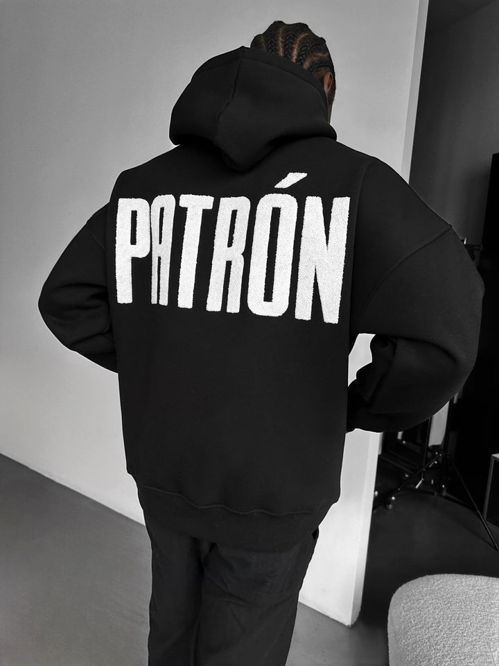 Hoodie Oversize z Detalami - Czarny i Biały