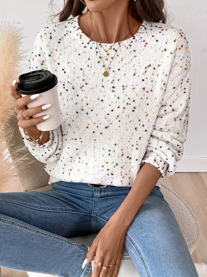 Speckled Round szyja sweter