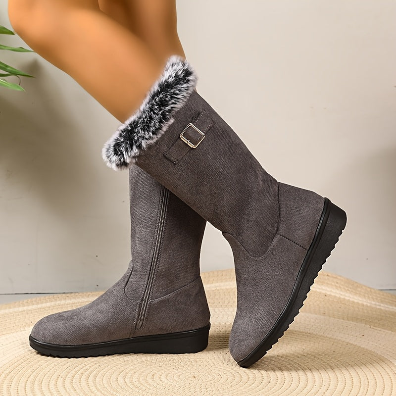 Przytulny obszyty futerkiem buty zimowe