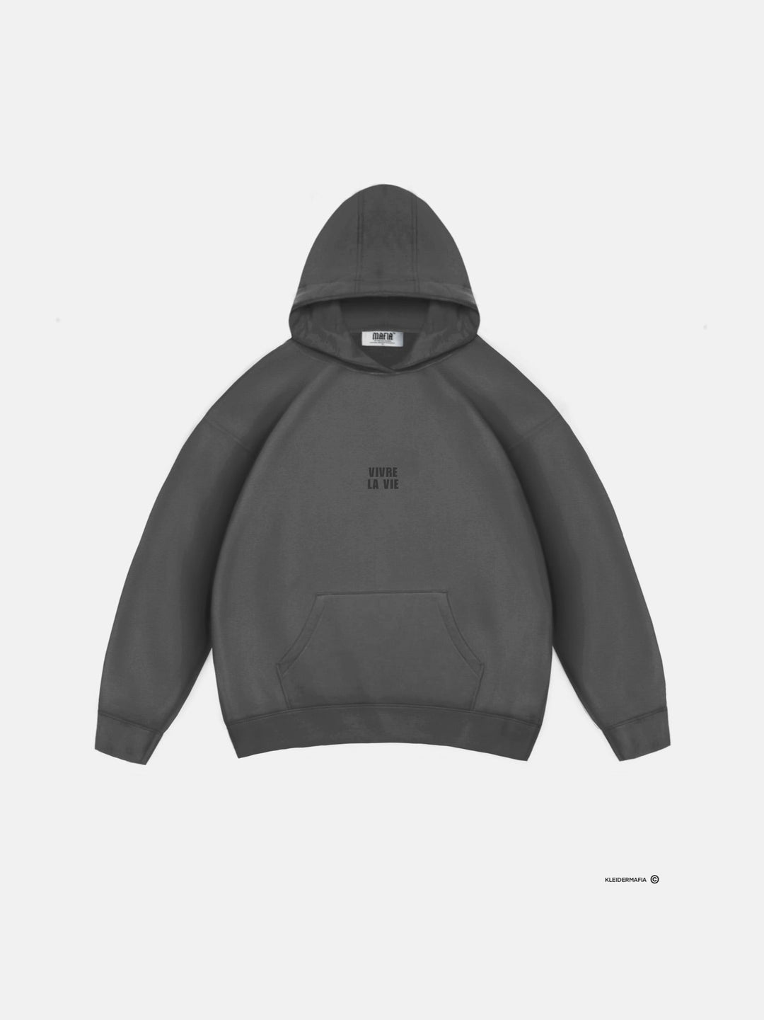 Oversize Vivre La Vie Hoodie - Lava Smoke