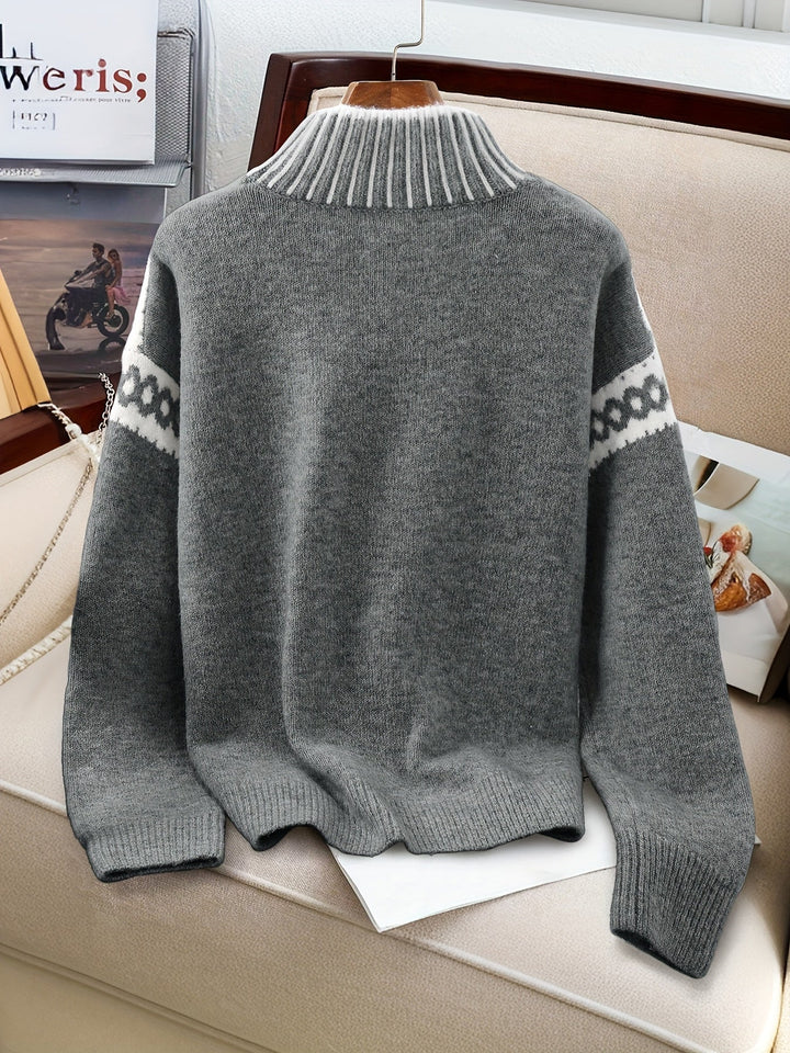 Contrast-Trim półgolf sweter