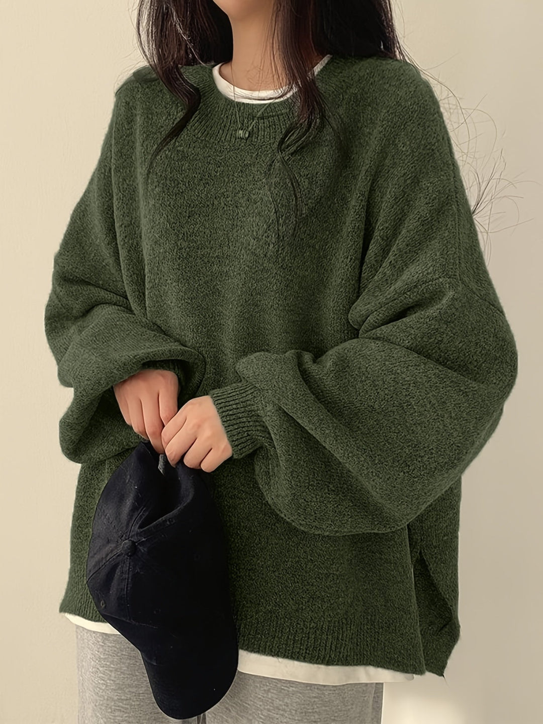 Swobodny Drop-Shoulder sweter