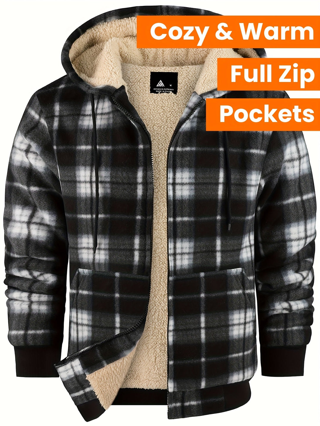Przytulny z kapturem Zip-Up kurtka