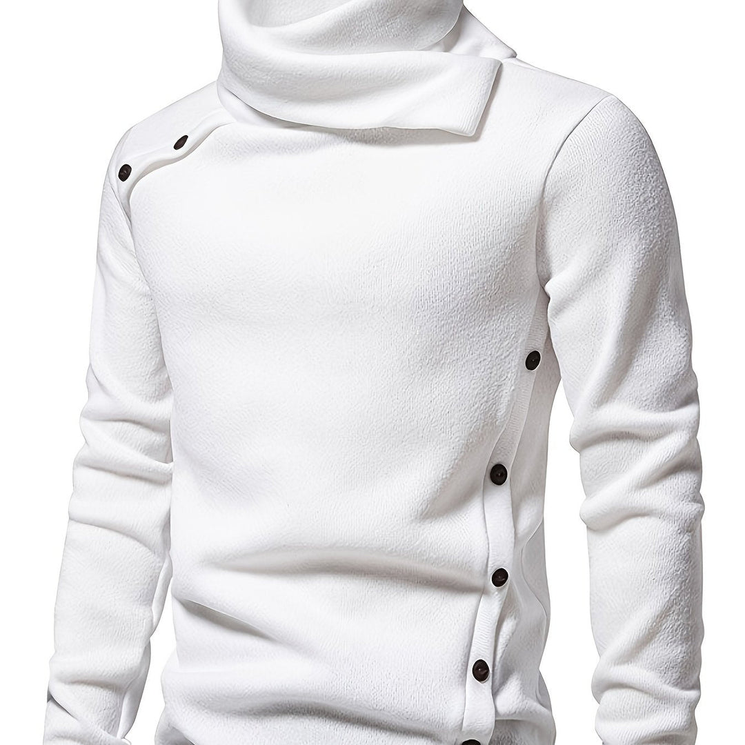 Luźny kołnierz Button-Up sweter