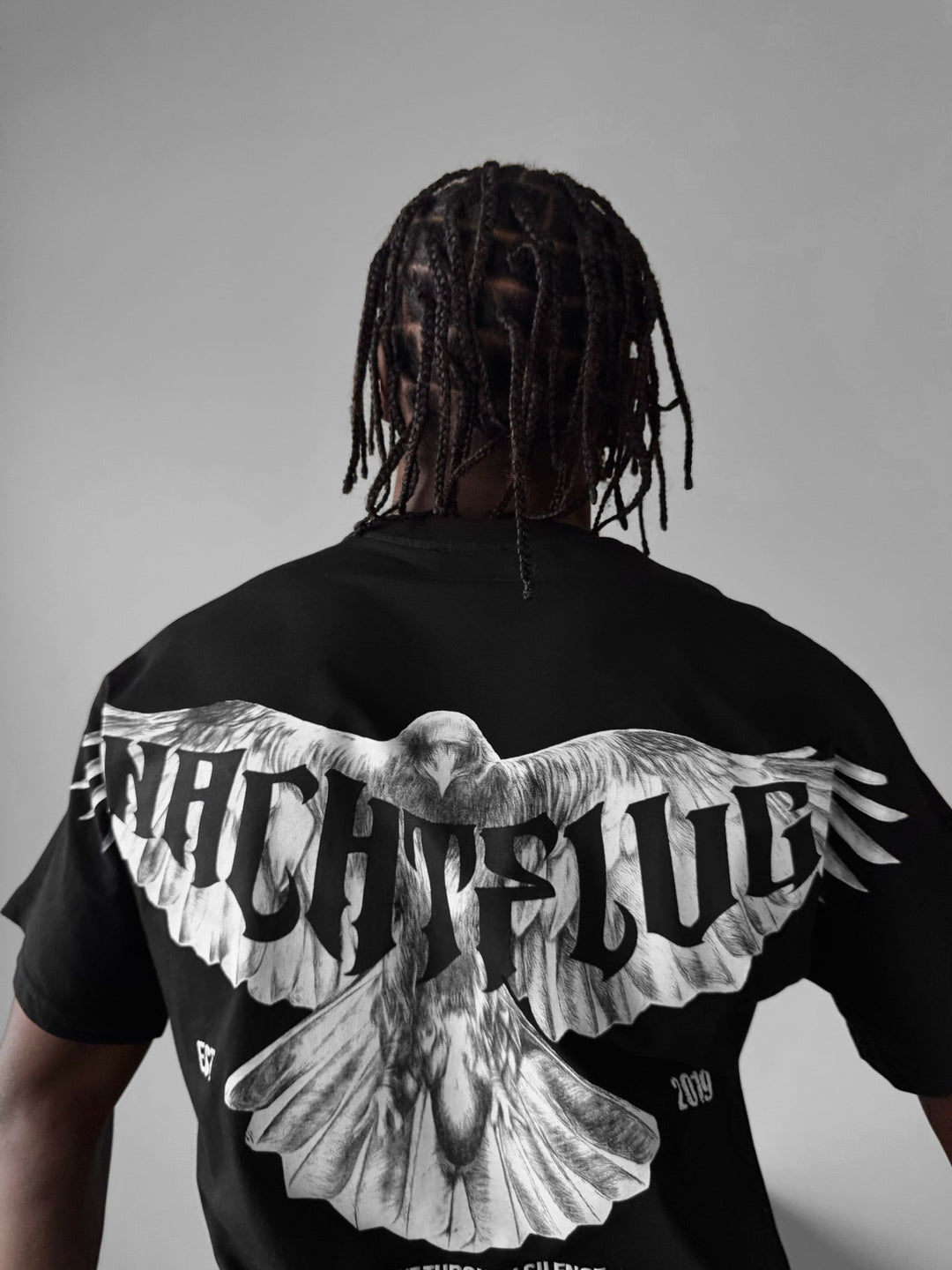 Oversize "Nachtflug" T-shirt - Czarny