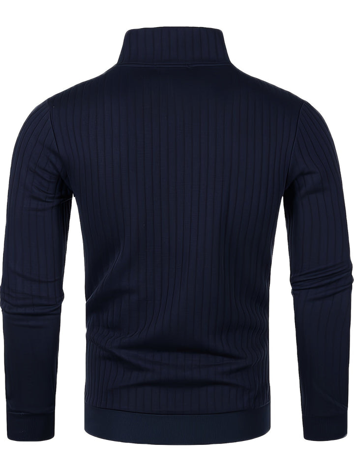 Prążkowany zamek 1/4 sweter