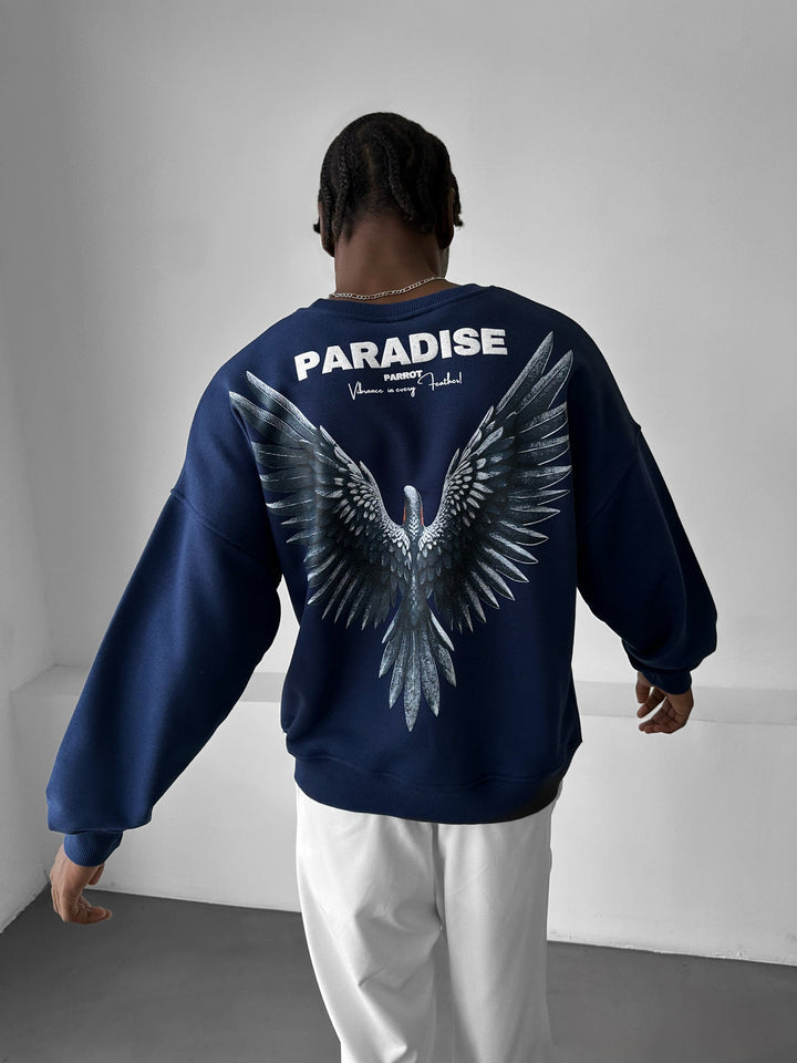 Sweter Oversize Paradise - Granatowy
