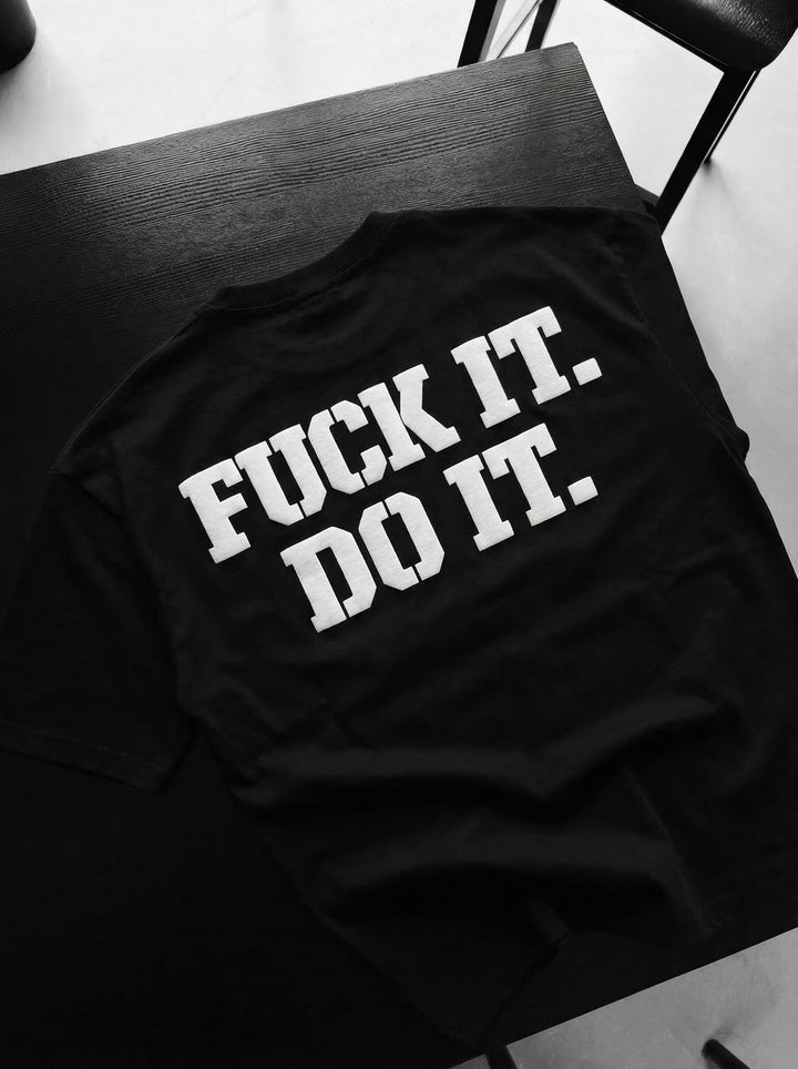 Oversize Do It T-shirt - Czarny