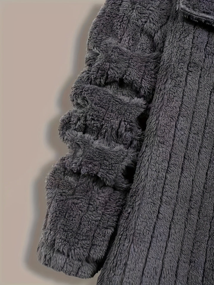 Fakturowany Button-Up kurtka