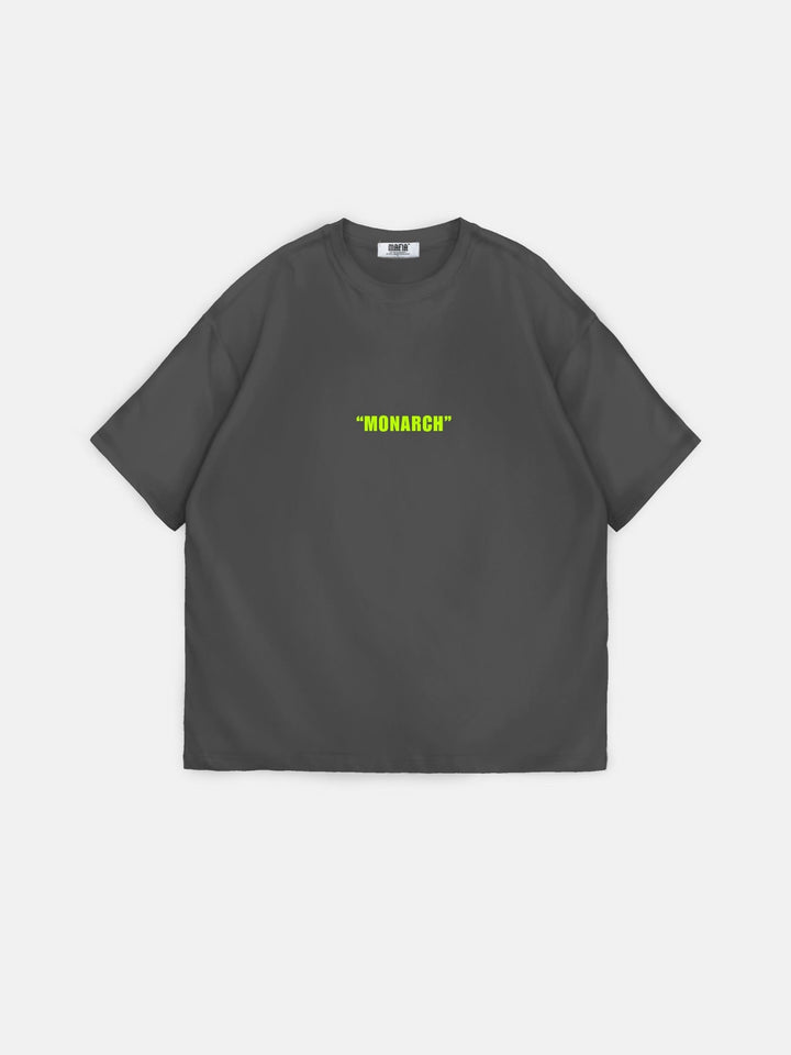 Oversize Monarch T-Shirt - Antracytowy i Neonowy