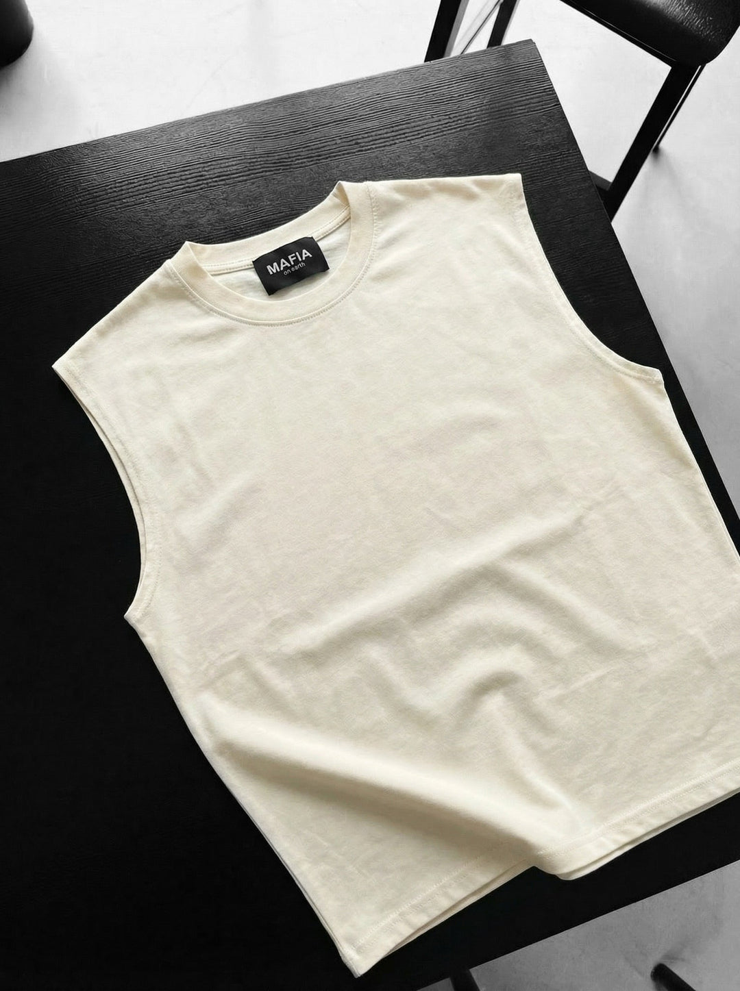 Oversize Basic Tanktop - Jasny Beż