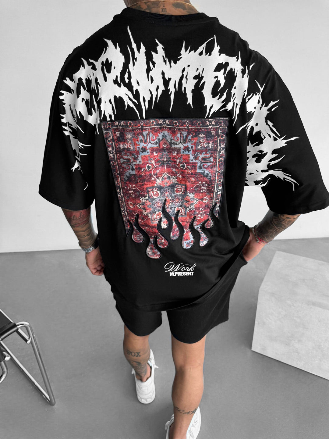 Oversize Experimental T-Shirt - Czarny