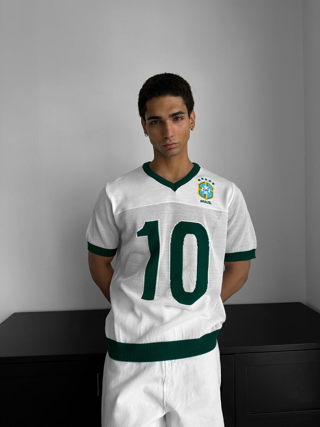 Oversize Brazil Knit T-shirt - Biały