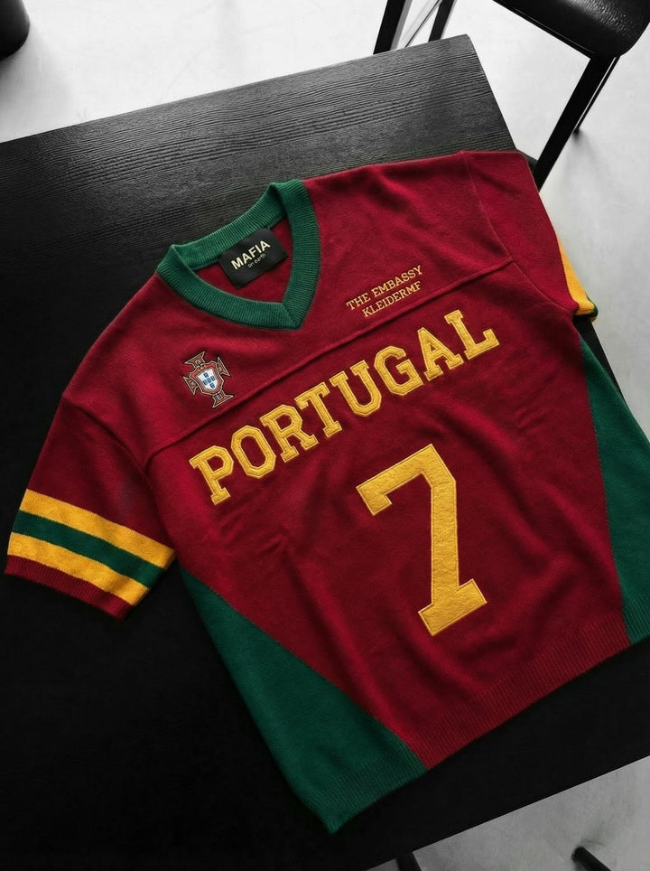 Oversize Portugal Knit T-shirt - Czerwony