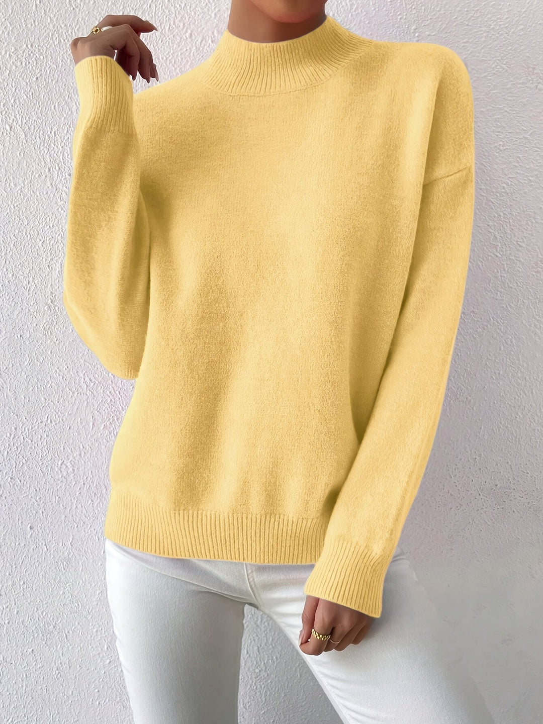 Elegancki imitacja szyja sweter