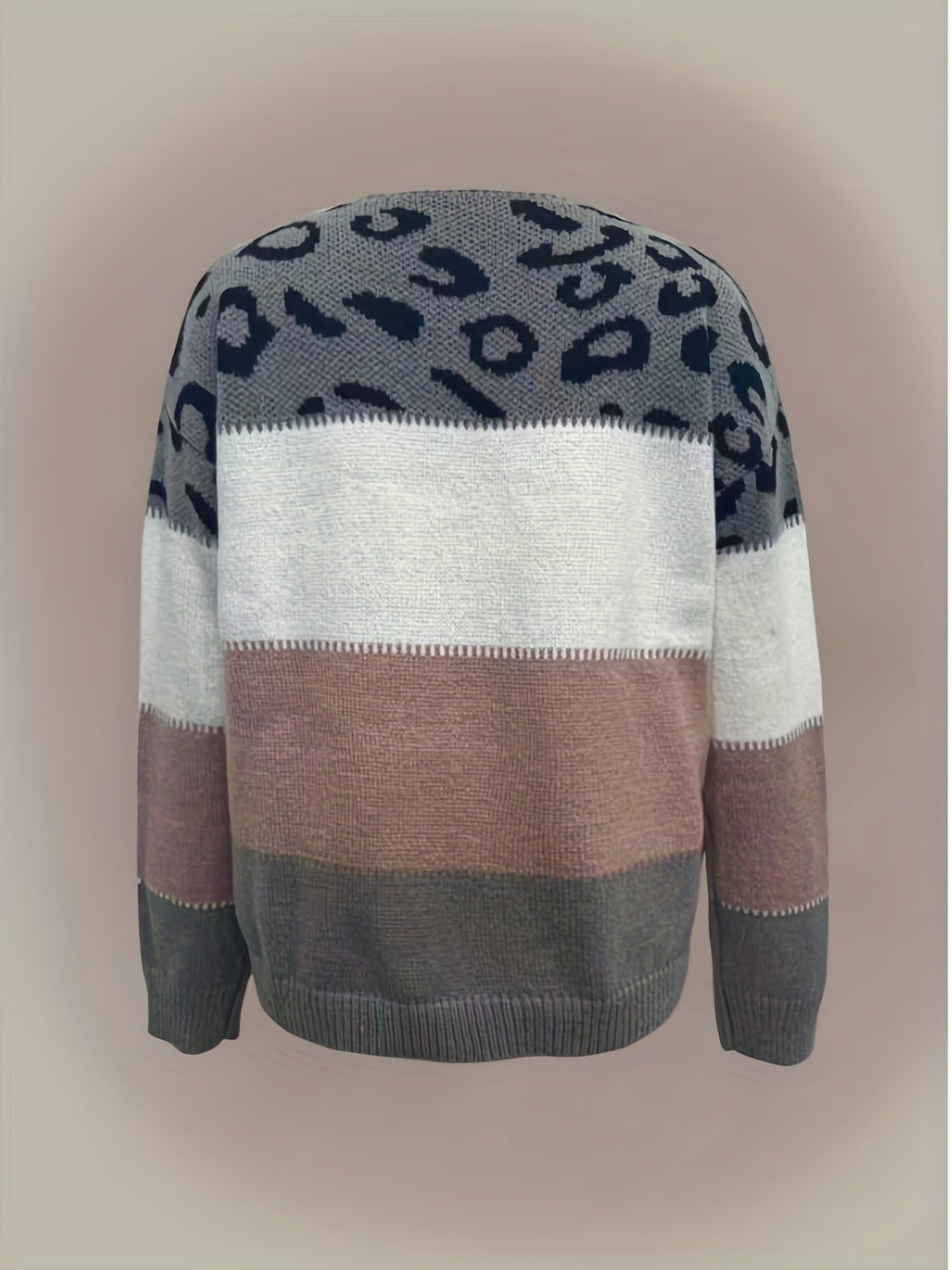 Wzorzysty blok kolorów sweter