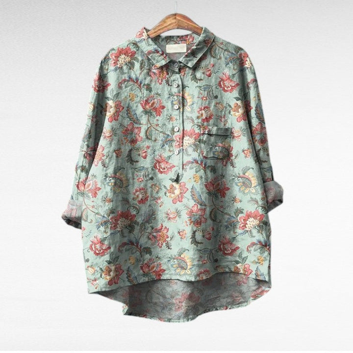 Stylowy Multicolor kwiatowy bluzka