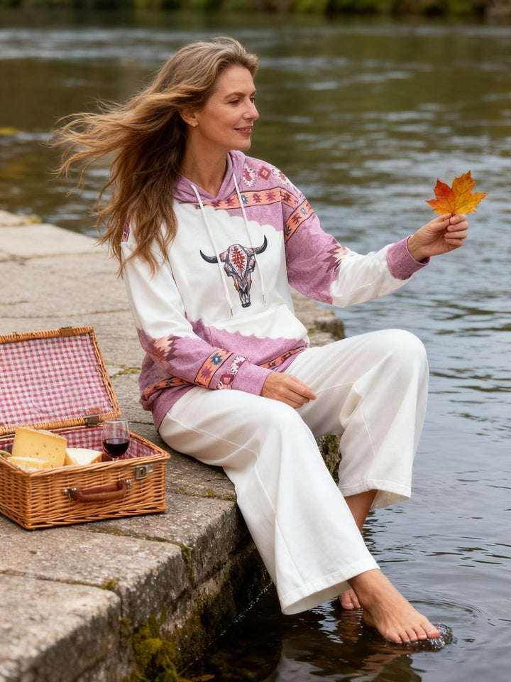 Inspirowany stylem western wzór bluza z kapturem