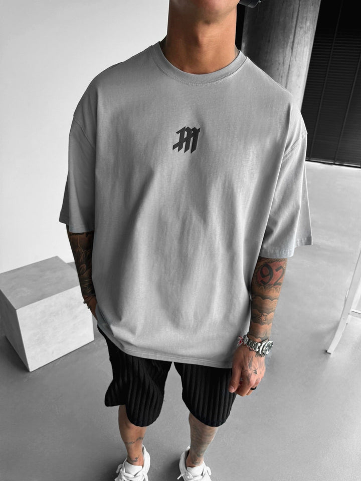 T-shirt Oversize z Myszką - Szary