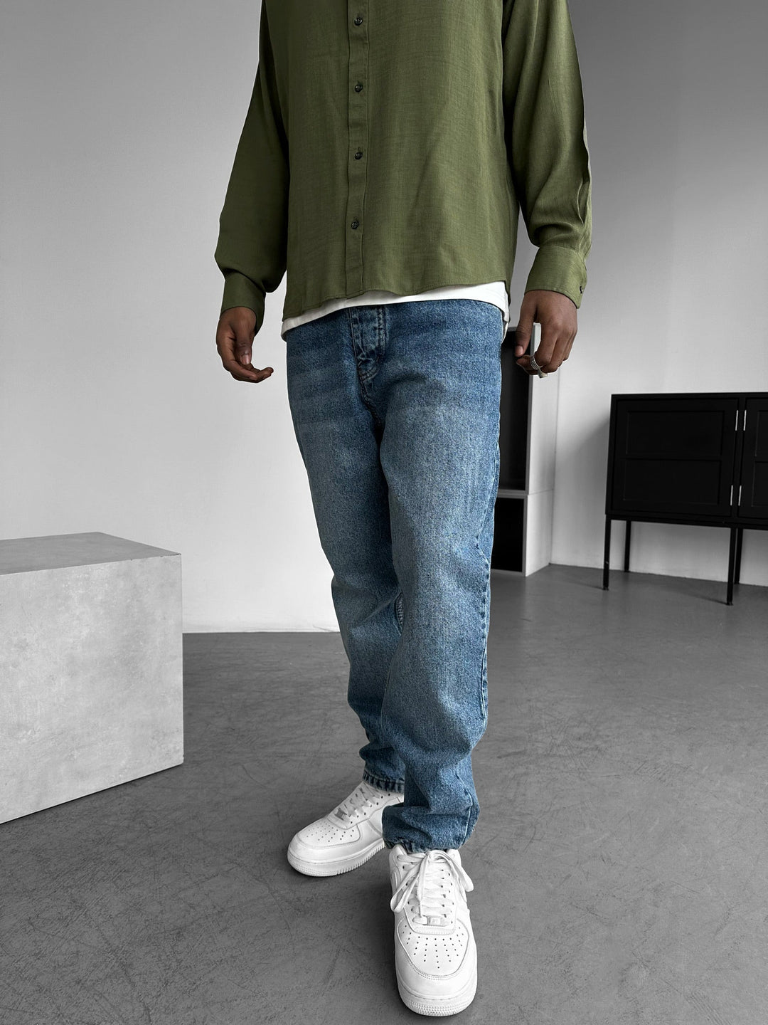 Jeansy Boyfriend Fit - Niebieskie